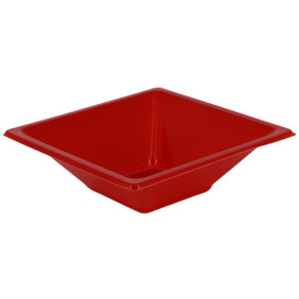 Plastic Bowl PS Square shape Red 12x12cm (12 Units) 