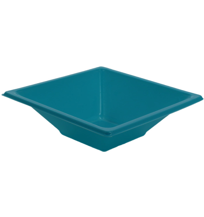 Plastic Bowl PS Square shape Turquoise 12x12cm (12 Units) Plastic Bowl PS Square shape Turquoise 12x12cm (12 Units)