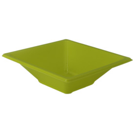 Plastic Bowl PS Square shape Pistachio 12x12cm (12 Units)