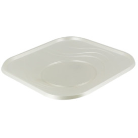 Plastic Plate PP "X-Table" Square shape Pearl 18 cm (120 Units)