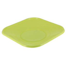 Plastic Plate PP "X-Table" Square shape Lime 18 cm (8 Units) 