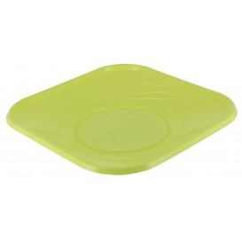 Plastic Plate PP "X-Table" Square shape Lime 18 cm (120 Units)