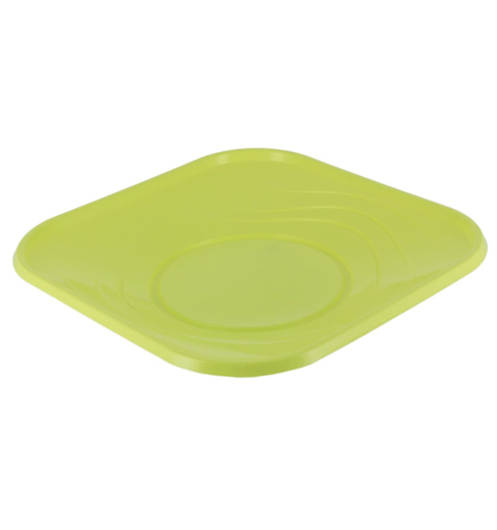 Plastic Plate PP "X-Table" Square shape Lime 23 cm (8 Units) Plastic Plate PP "X-Table" Square shape Lime 23 cm (8 Units)