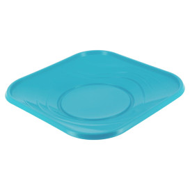 Plastic Plate PP "X-Table" Square shape Turquoise 18 cm (8 Units) 