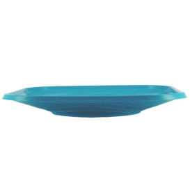 Plastic Plate PP "X-Table" Square shape Turquoise 18 cm (120 Units)