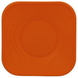 Plastic Plate PP "X-Table" Square shape Orange 18 cm (8 Units) 