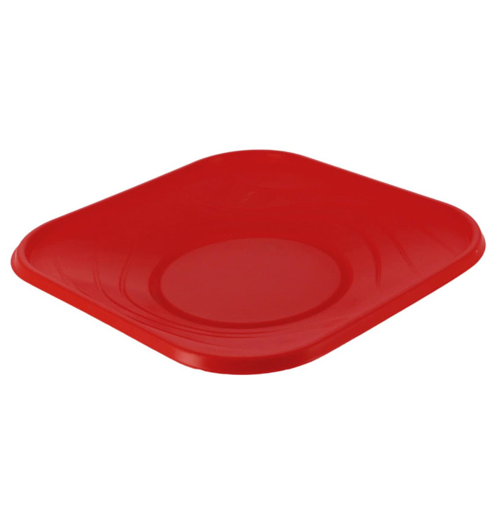 Plastic Plate PP "X-Table" Square shape Red 18 cm (8 Units) Plastic Plate PP "X-Table" Square shape Red 18 cm (8 Units)