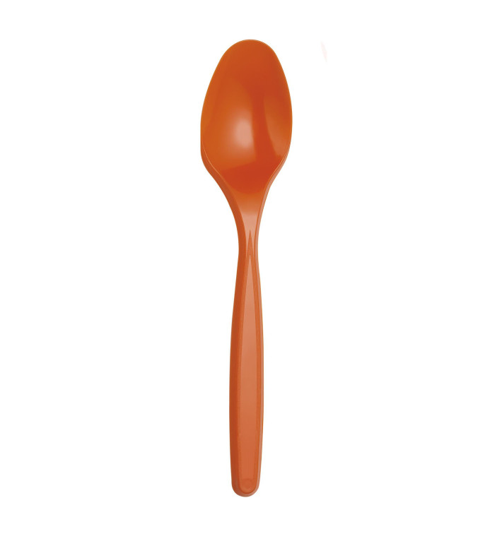 Plastic Teaspoon PS PS Orange 12cm (40 Units) Plastic Teaspoon PS PS Orange 12cm (40 Units)