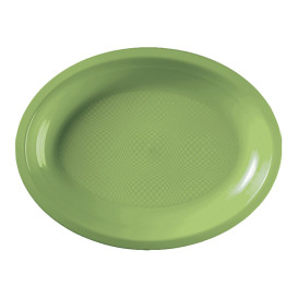 Plastic Platter Microwavable Oval Shape Lime Green 22,5x19 cm (600 Units)