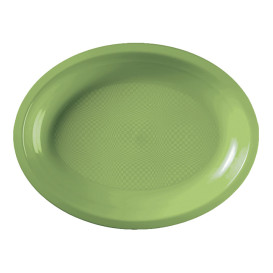 Plastic Platter Microwavable Oval Shape Lime Green 31,5x22 cm (25 Units) 