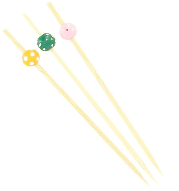 Bamboo Food Pick Pack "Punteado" Design 12cm (200 Units) Bamboo Food Pick Pack "Punteado" Design 12cm (200 Units)