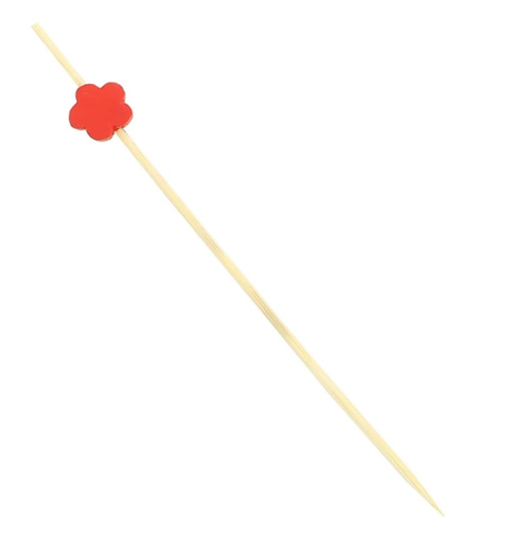 Wooden Food Pick "Flor" Design Red 12cm (5000 Units) Wooden Food Pick "Flor" Design Red 12cm (5000 Units)