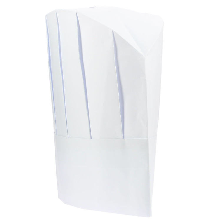 Disposable Paper Chef Hat Pinstripe White (10 Units) Disposable Paper Chef Hat Pinstripe White (10 Units)