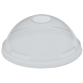 Plastic Dome Lid with Hole PET Crystal Ø9,2cm (1000 Units)