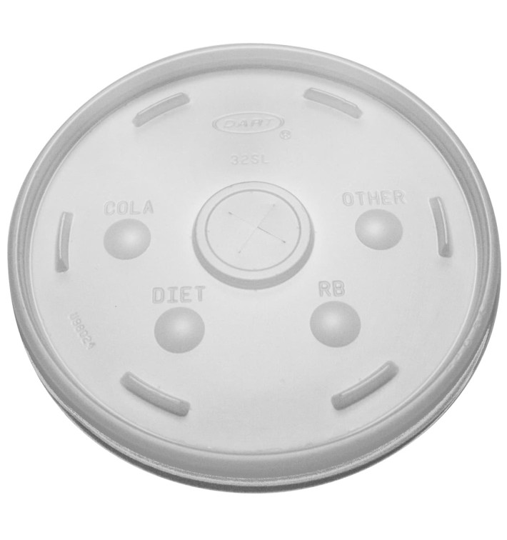 Plastic Lid with Straw Slot PS Translucent Ø11,7cm (100 Units) Plastic Lid with Straw Slot PS Translucent Ø11,7cm (100 Units)