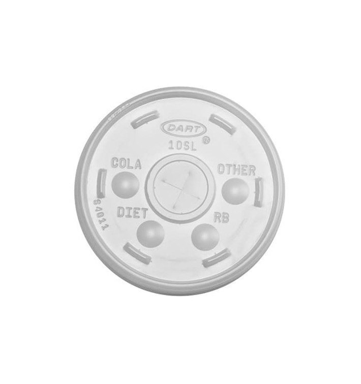 Plastic Lid with Straw Slot PS Ø9,4cm for Foam Cup (100 Units) Plastic Lid with Straw Slot PS Ø9,4cm for Foam Cup (100 Units)