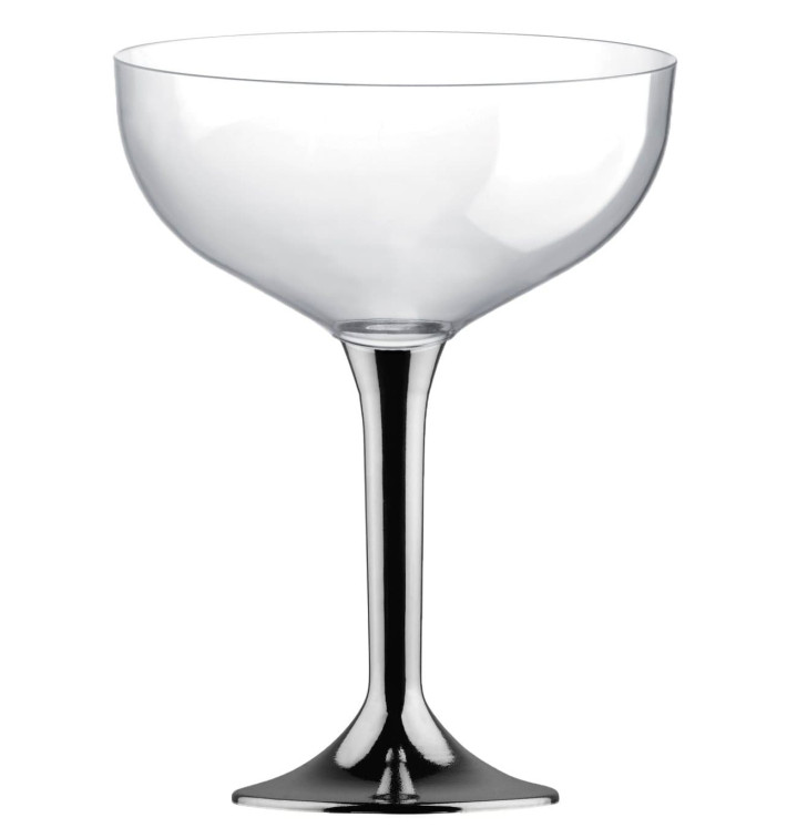 Plastic Stemmed Flute Niquel Chrome 200ml 2P (40 Units) Plastic Stemmed Flute Niquel Chrome 200ml 2P (40 Units)