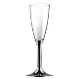 Plastic Stemmed Flute Sparkling Wine Niquel Chrome 120ml 2P (40 Units)