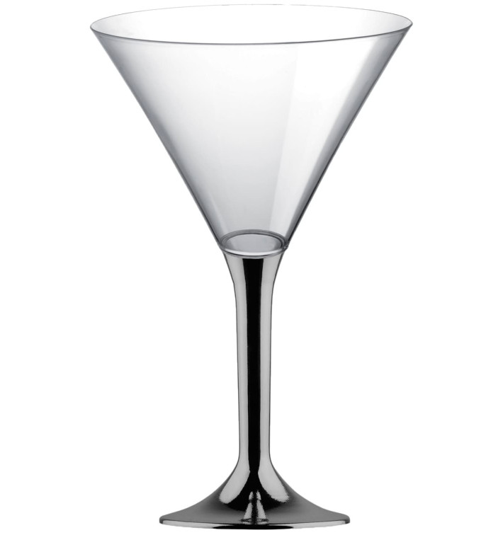 Plastic Stemmed Glass Cocktail Niquel Chrome 185ml 2P (40 Units) Plastic Stemmed Glass Cocktail Niquel Chrome 185ml 2P (40 Units)