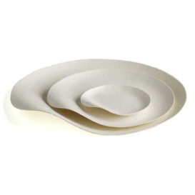 Sugarcane Plate Biodegradable White "Maru" L (50 Units)