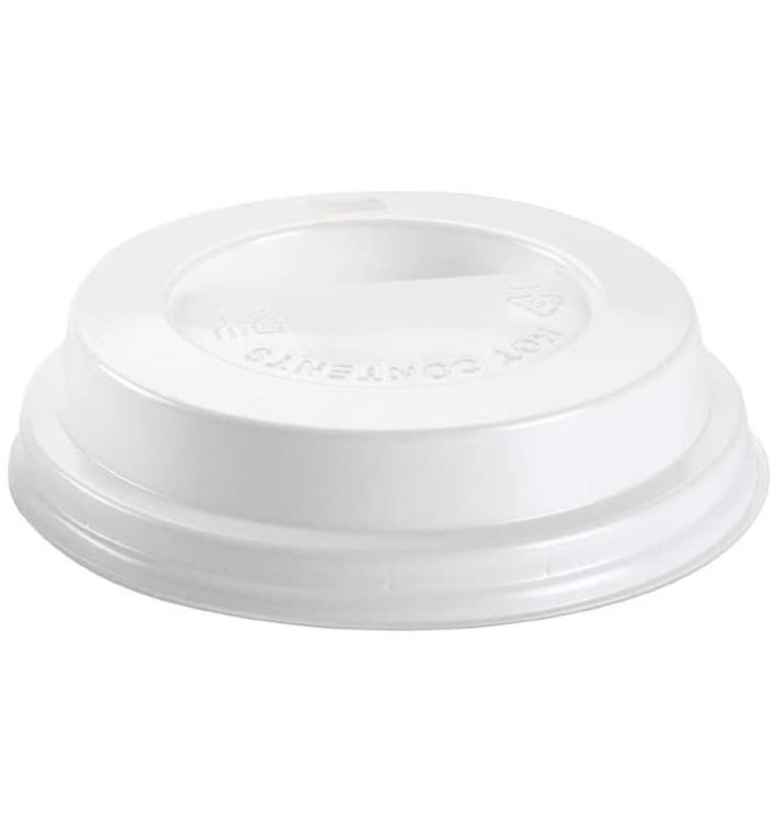 Plastic Lid with Hole PS White Ø8,0cm (100 Units) Plastic Lid with Hole PS White Ø8,0cm (100 Units)