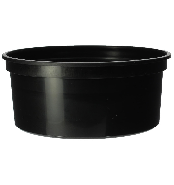 Plastic Deli Container Black PP 350 ml Ø11,5cm (50 Units) 