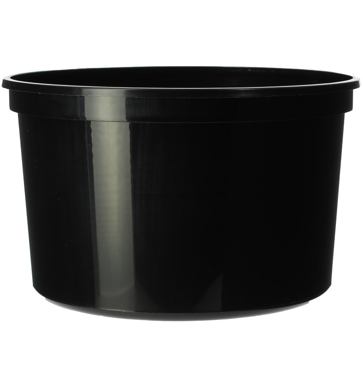 Plastic Deli Container Black PP 500ml Ø11,5cm (50 Units) Plastic Deli Container Black PP 500ml Ø11,5cm (50 Units)