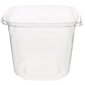 Plastic Deli Container PET Tamper-Evident 750ml 12x12x9cm (500 Units)