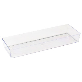 Plastic Tray PS Rectangular shape Clear 4,6x13cm (500 Units)