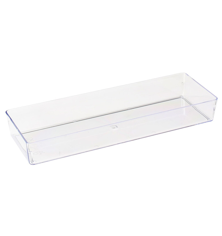 Plastic Tray PS Rectangular shape Clear 4,6x13cm (500 Units) Plastic Tray PS Rectangular shape Clear 4,6x13cm (500 Units)