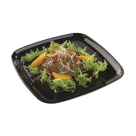 Plastic Tray Square Shape Hard Black 27x27 cm (25 Uds)