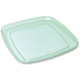 Plastic Tray Square Shape Hard Clear 35x35cm (25 Uds)