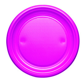 Plastic Plate PS Flat Fuchsia Ø17 cm (50 Units) 