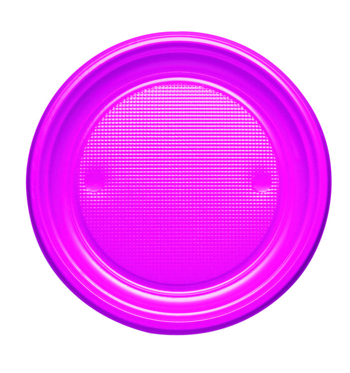 Plastic Plate PS Flat Fuchsia Ø17 cm (1100 Units)