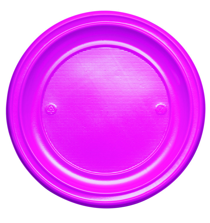 Plastic Plate PS Flat Fuchsia Ø22 cm (30 Units) Plastic Plate PS Flat Fuchsia Ø22 cm (30 Units)
