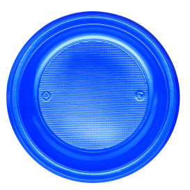 Plastic Plate PS Flat Dark Blue Ø22 cm (30 Units) 