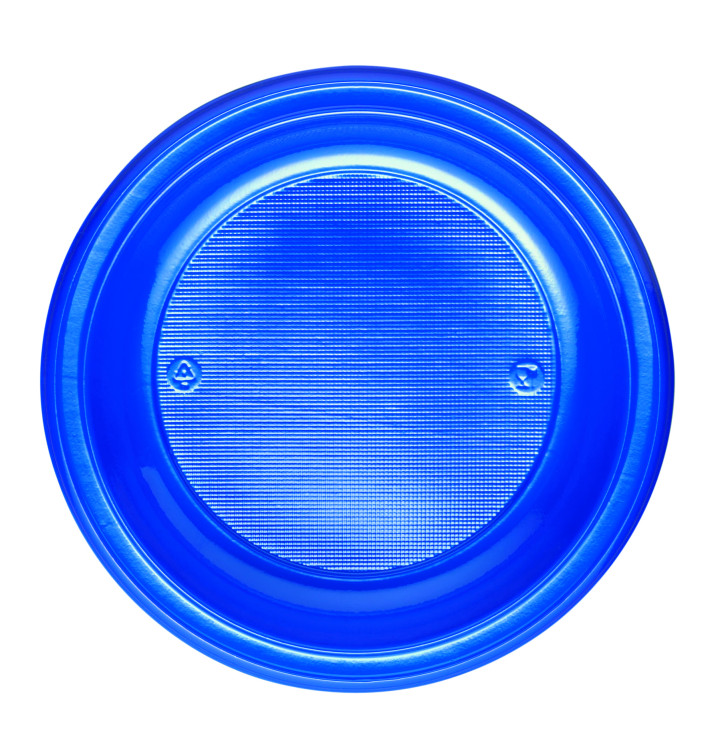 Plastic Plate PS Deep Dark Blue Ø22 cm (30 Units) Plastic Plate PS Deep Dark Blue Ø22 cm (30 Units)