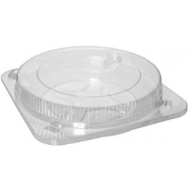 Plastic Cake Box Clear Ø26cm (5 Units) 