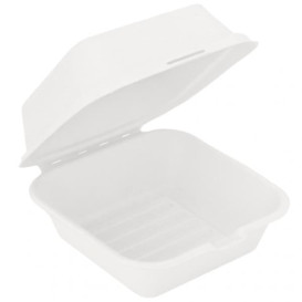 Sugarcane Burger Box White 152x152x84mm (600 Units)