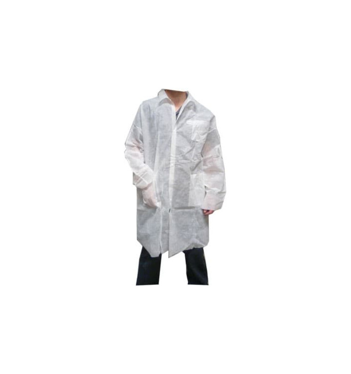 Disposable Lab Coat TST PP Velcro Pocket White XL Disposable Lab Coat TST PP Velcro Pocket White XL