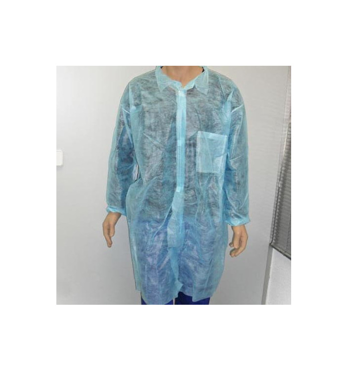 Disposable Lab Coat TST PP Velcro Pocket Blue XL Disposable Lab Coat TST PP Velcro Pocket Blue XL