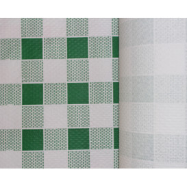 Paper Tablecloth Roll Green Checkers 1x100m. 40g (6 Units)