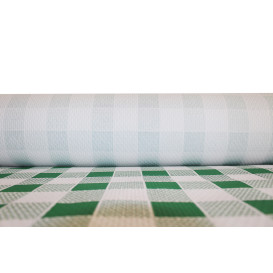 Paper Tablecloth Roll Green Checkers 1x100m. 40g (6 Units)