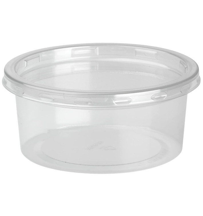 Plastic Deli Container with Lid rPET "DeliLite" 7,6Oz/217ml (500 Units) Plastic Deli Container with Lid rPET "DeliLite" 7,6Oz/217ml (500 Units)