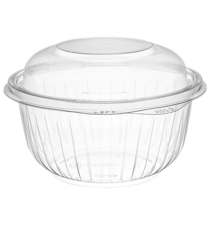 Plastic Hinged Salad Bowl PET "PresentaBowls" High Dome Lid 475ml (75 Units) Plastic Hinged Salad Bowl PET "PresentaBowls" High Dome Lid 475ml (75 Units)