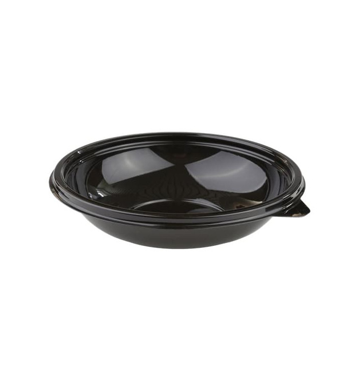 Plastic Bowl PET Black 600ml Ø18cm (60 Units) Plastic Bowl PET Black 600ml Ø18cm (60 Units)