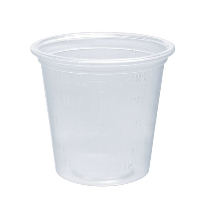 Plastic Souffle Cup PP Clear Graduated 35ml Ø4,8cm (2500 Units) Plastic Souffle Cup PP Clear Graduated 35ml Ø4,8cm (2500 Units)