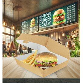 Paper Burger Box Kraft Giant size 23x17,5x8cm (175 Units)