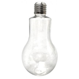 Plastic Bottle with Cap Light Bulb Design PET Clear 100ml (25 Units)