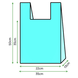 Plastic T-Shirt Bag Blue 35x50cm (200 Units)  